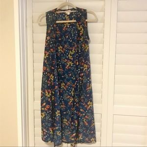 LuLaRoe Joy - blue background w/fall flowers